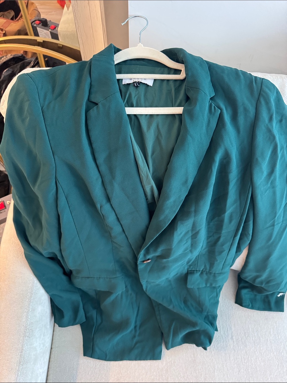 Women’s Teal Blazer - Tailored Single-Button Suit Jacket